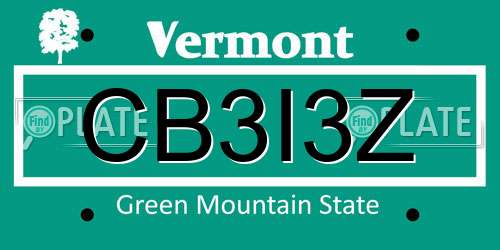 CB3I3Z Vermont License Plate