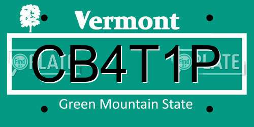 CB4T1P Vermont License Plate