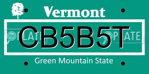 CB5B5T Vermont License Plate