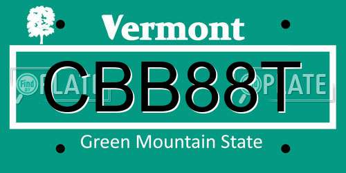 CBB88T Vermont License Plate