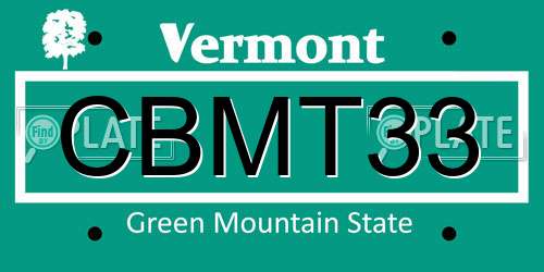 CBMT33 Vermont License Plate
