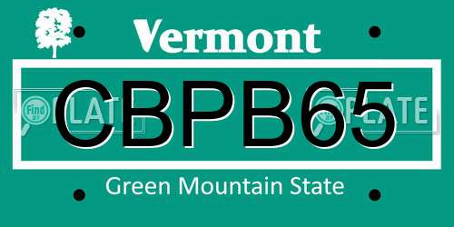 CBPB65 Vermont License Plate