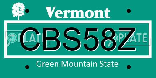 CBS58Z Vermont License Plate