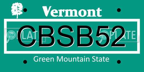 CBSB52 Vermont License Plate