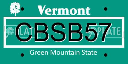 CBSB57 Vermont License Plate