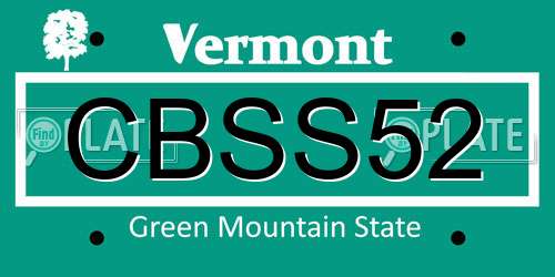 CBSS52 Vermont License Plate