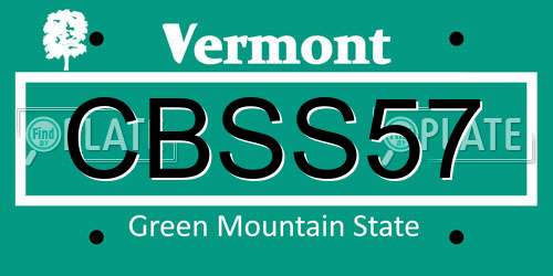 CBSS57 Vermont License Plate