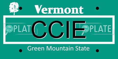 CCIE Vermont License Plate