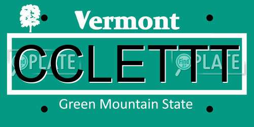 CCLETTT Vermont License Plate