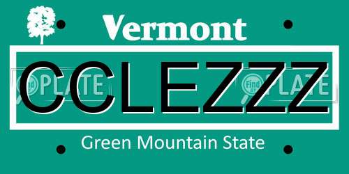 CCLEZZZ Vermont License Plate