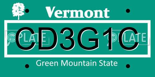 CD3G1C Vermont License Plate