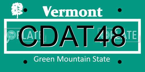 CDAT48 Vermont License Plate