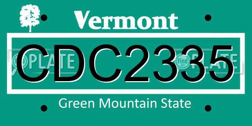 CDC2335 Vermont License Plate