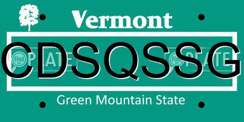 CDSQSSG Vermont License Plate