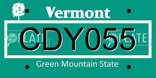CDY055 Vermont License Plate