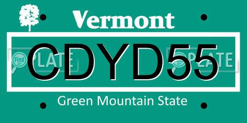 CDYD55 Vermont License Plate