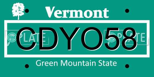 CDYO58 Vermont License Plate