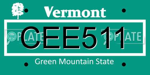 CEE511 Vermont License Plate