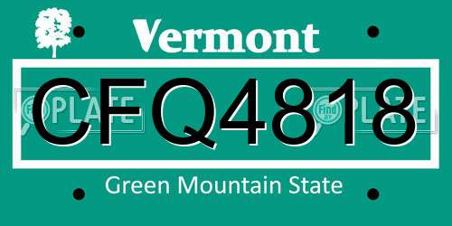 CFQ4818 Vermont License Plate