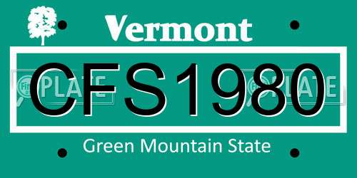 CFS1980 Vermont License Plate
