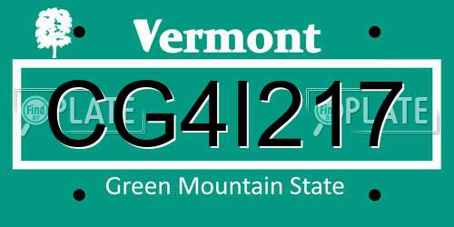 CG4I217 Vermont License Plate