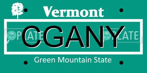CGANY Vermont License Plate