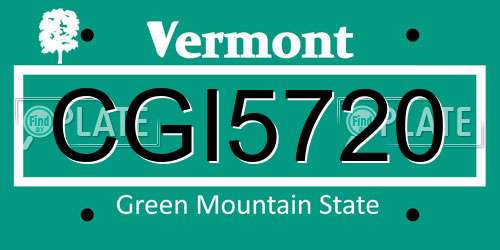 CGI5720 Vermont License Plate