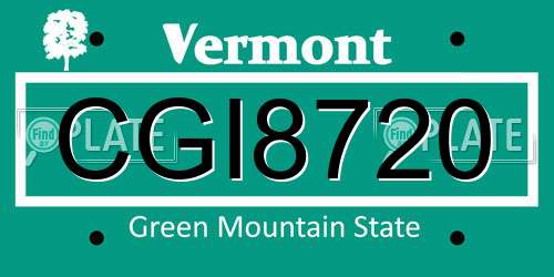 CGI8720 Vermont License Plate