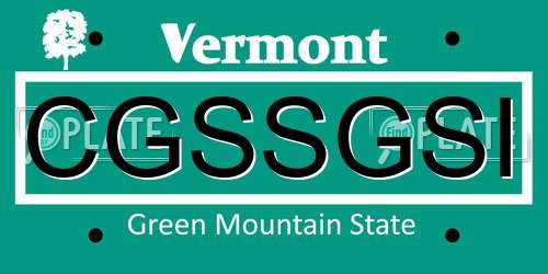 CGSSGSI Vermont License Plate