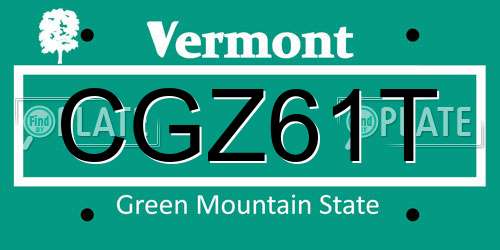 CGZ61T Vermont License Plate