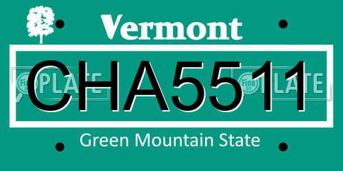 CHA5511 Vermont License Plate
