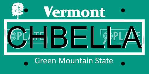CHBELLA Vermont License Plate