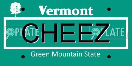 CHEEZ Vermont License Plate