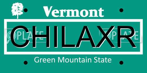 CHILAXR Vermont License Plate