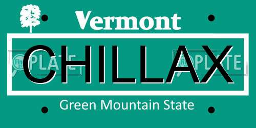 CHILLAX Vermont License Plate