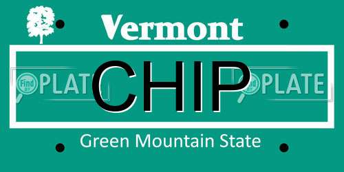 CHIP Vermont License Plate