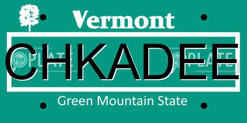 CHKADEE Vermont License Plate
