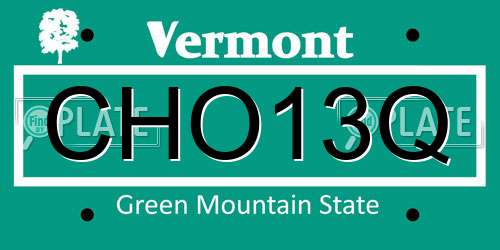 CHO13Q Vermont License Plate