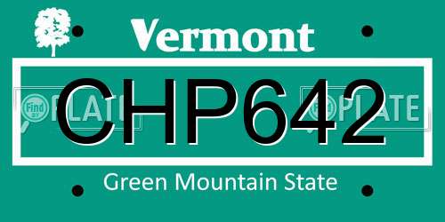 CHP642 Vermont License Plate