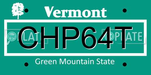CHP64T Vermont License Plate
