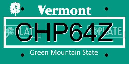 CHP64Z Vermont License Plate