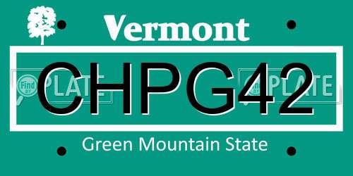 CHPG42 Vermont License Plate