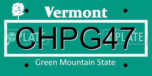 CHPG47 Vermont License Plate