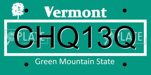 CHQ13Q Vermont License Plate