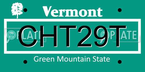 CHT29T Vermont License Plate