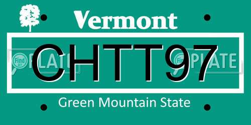 CHTT97 Vermont License Plate