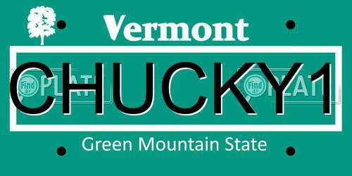 CHUCKY1 Vermont License Plate