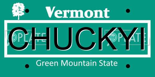 CHUCKYI Vermont License Plate