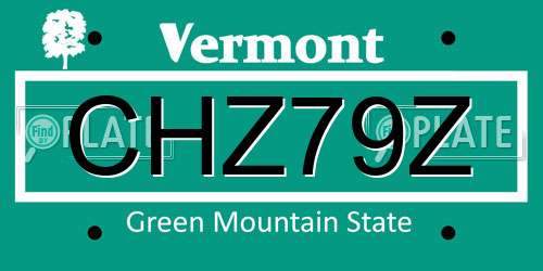 CHZ79Z Vermont License Plate