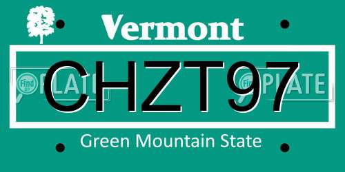 CHZT97 Vermont License Plate